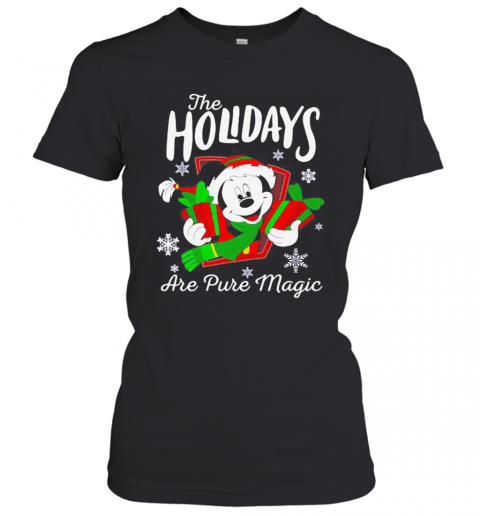Merry Christmas Mickey Mouse The Holidays Are Pure Magic T-Shirt Classic Women's T-shirt