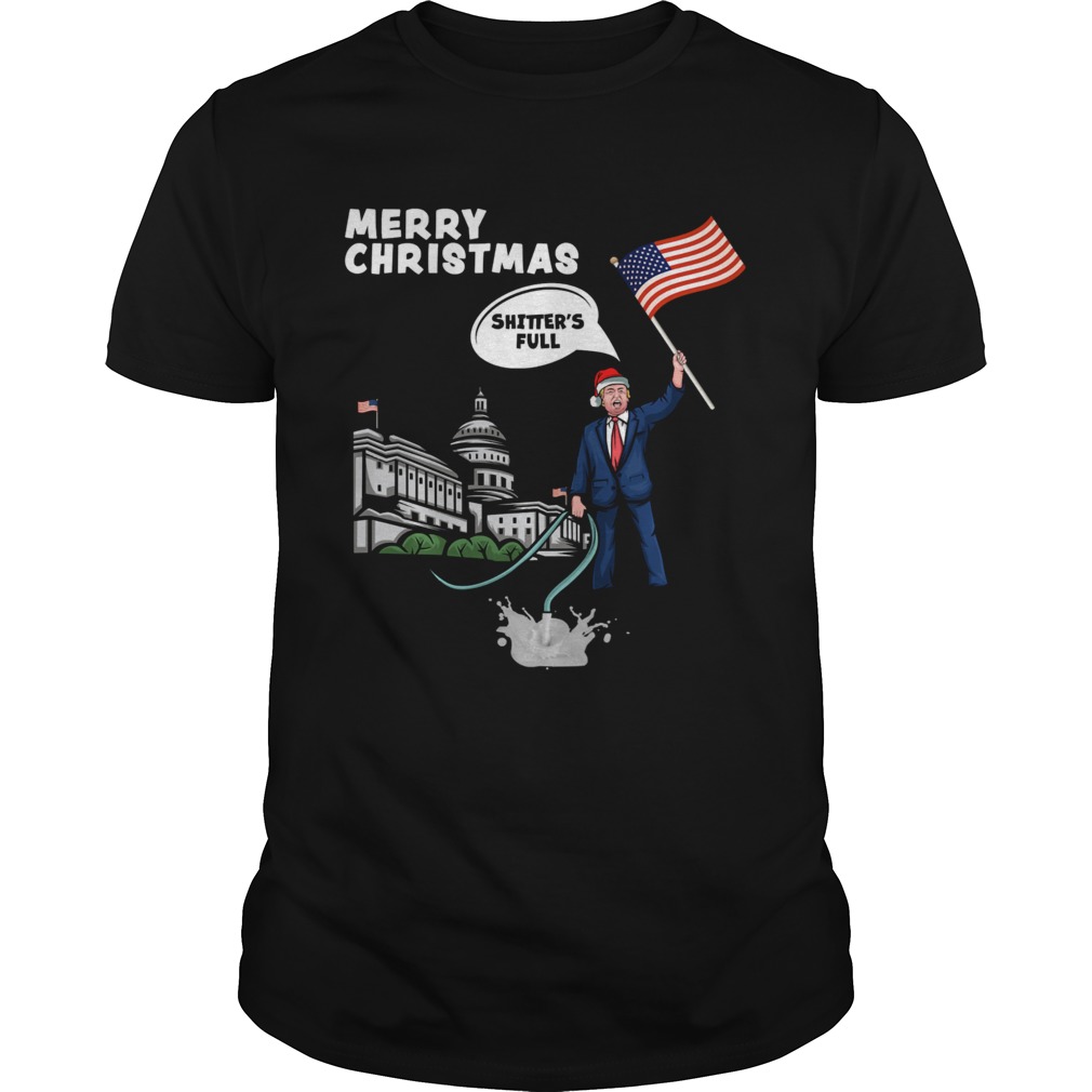 Merry Christmas Shitters Full with Trump shirt
