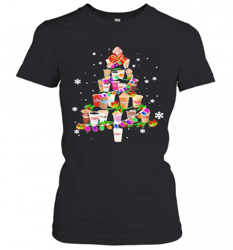 Merry Christmas Tree Dunkin Donuts Coffee T-Shirt Classic Women's T-shirt