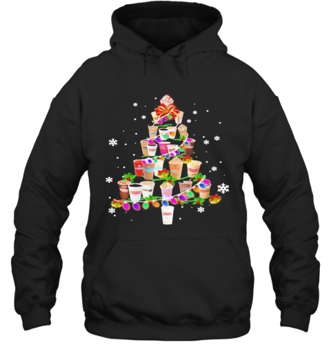 Merry Christmas Tree Dunkin Donuts Coffee T-Shirt Unisex Hoodie