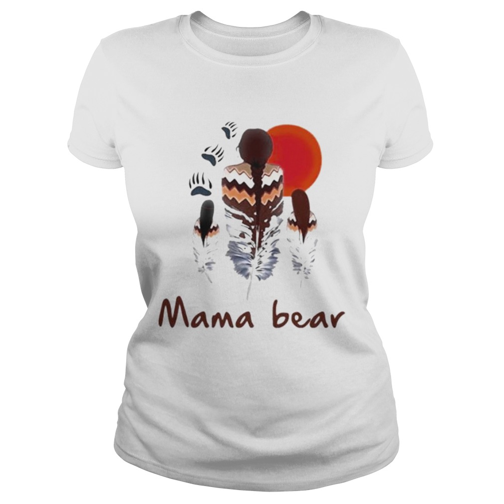 Native American mama bear follow red sun Classic Ladies