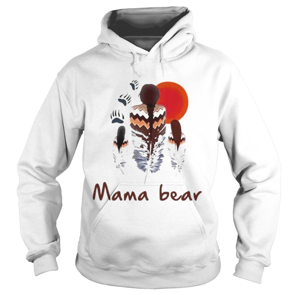 Native American mama bear follow red sun Hoodie