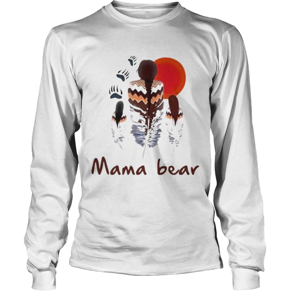 Native American mama bear follow red sun Long Sleeve