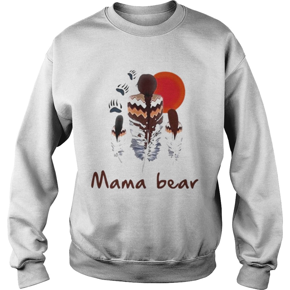Native American mama bear follow red sun Sweatshirt