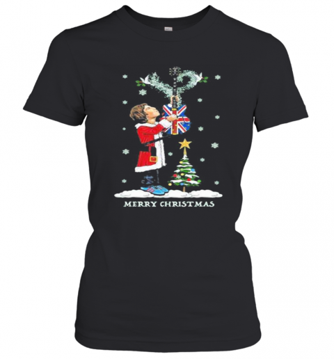 Noel Gallagher Playing Guitar Merry Christmas T-Shirt Classic Women's T-shirt