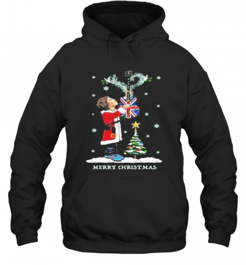 Noel Gallagher Playing Guitar Merry Christmas T-Shirt Unisex Hoodie