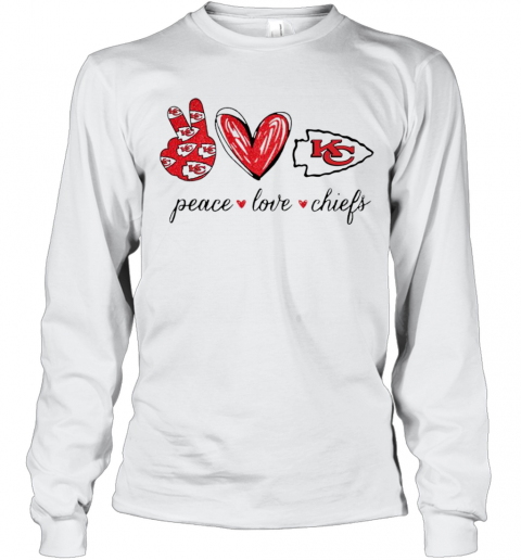 Peace Love Kansas City Chiefs T-Shirt Long Sleeved T-shirt 
