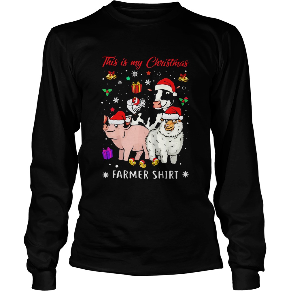 Pig Sheep Chicken Cow Santa This Is My Christmas Farmer Long Sleeve