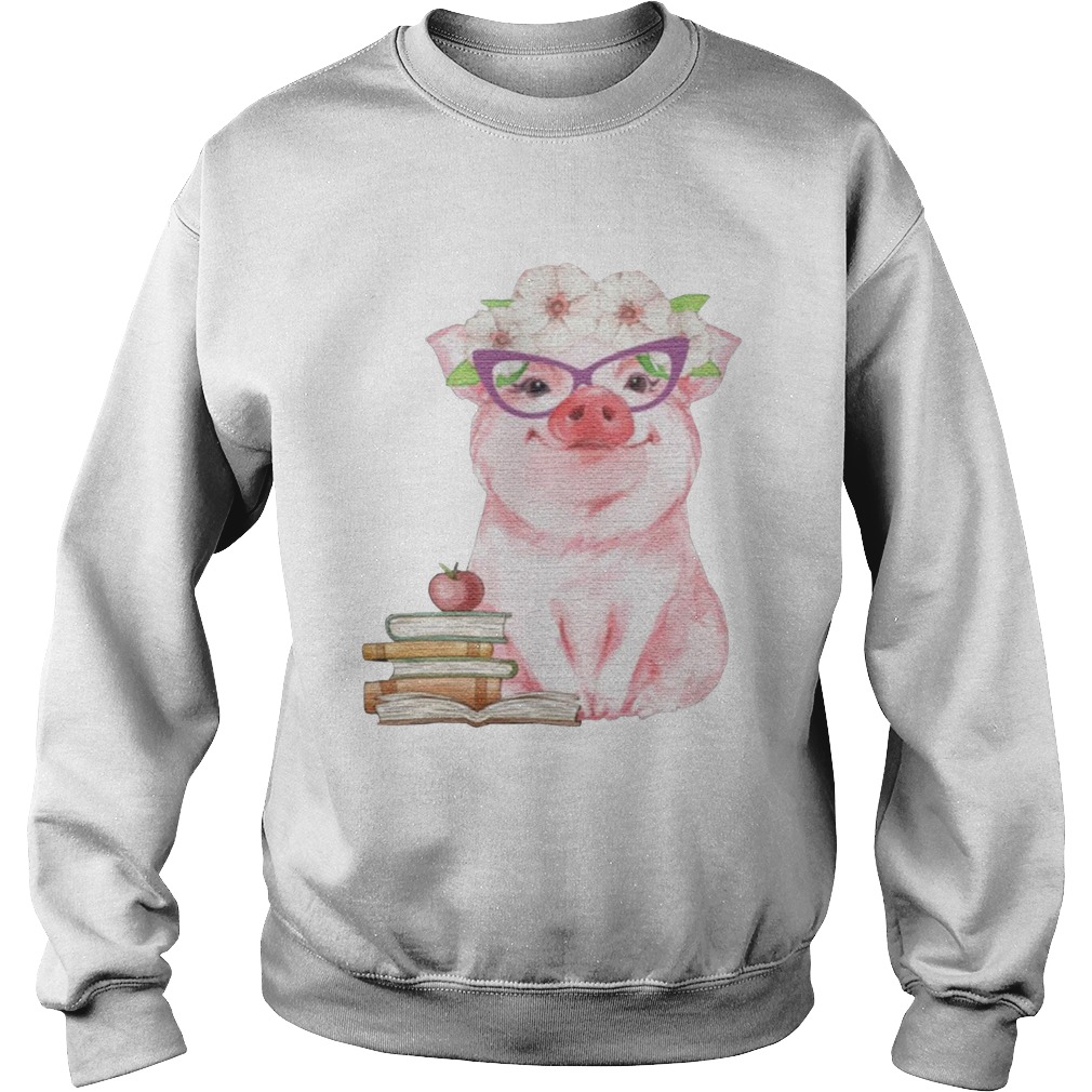 Pig Teachers Books Apple Sweatshirt
