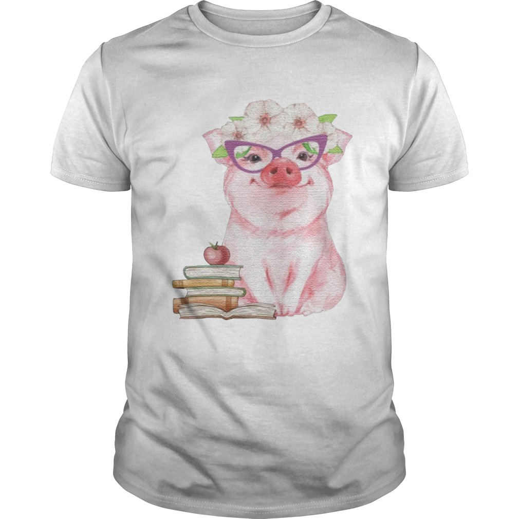 Pig Teachers Books Apple shirt