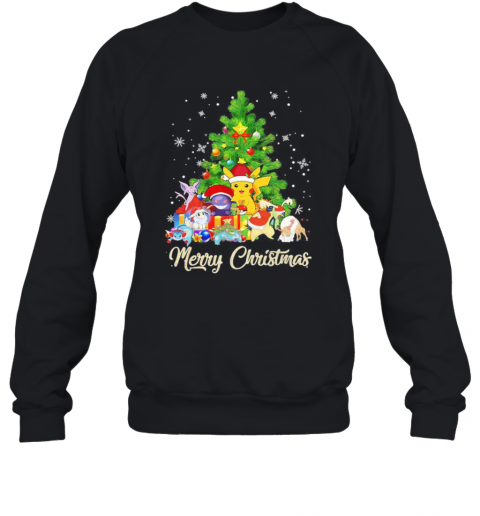 Pikachu Cartoon Merry Christmas Tree T-Shirt Unisex Sweatshirt