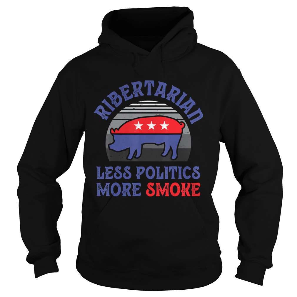 Ribertarian Rib Libertarian Pig Retro Vintage BBQ Barbecue Hoodie
