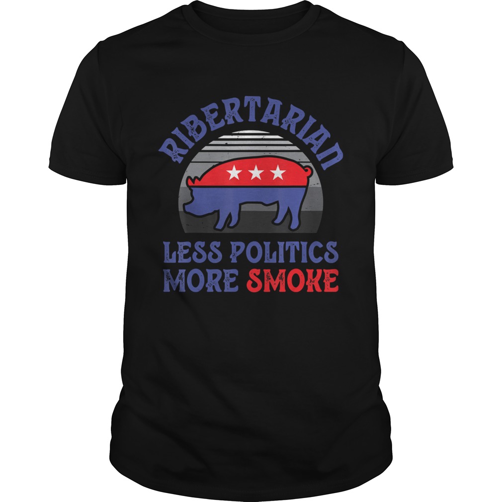 Ribertarian Rib Libertarian Pig Retro Vintage BBQ Barbecue shirt