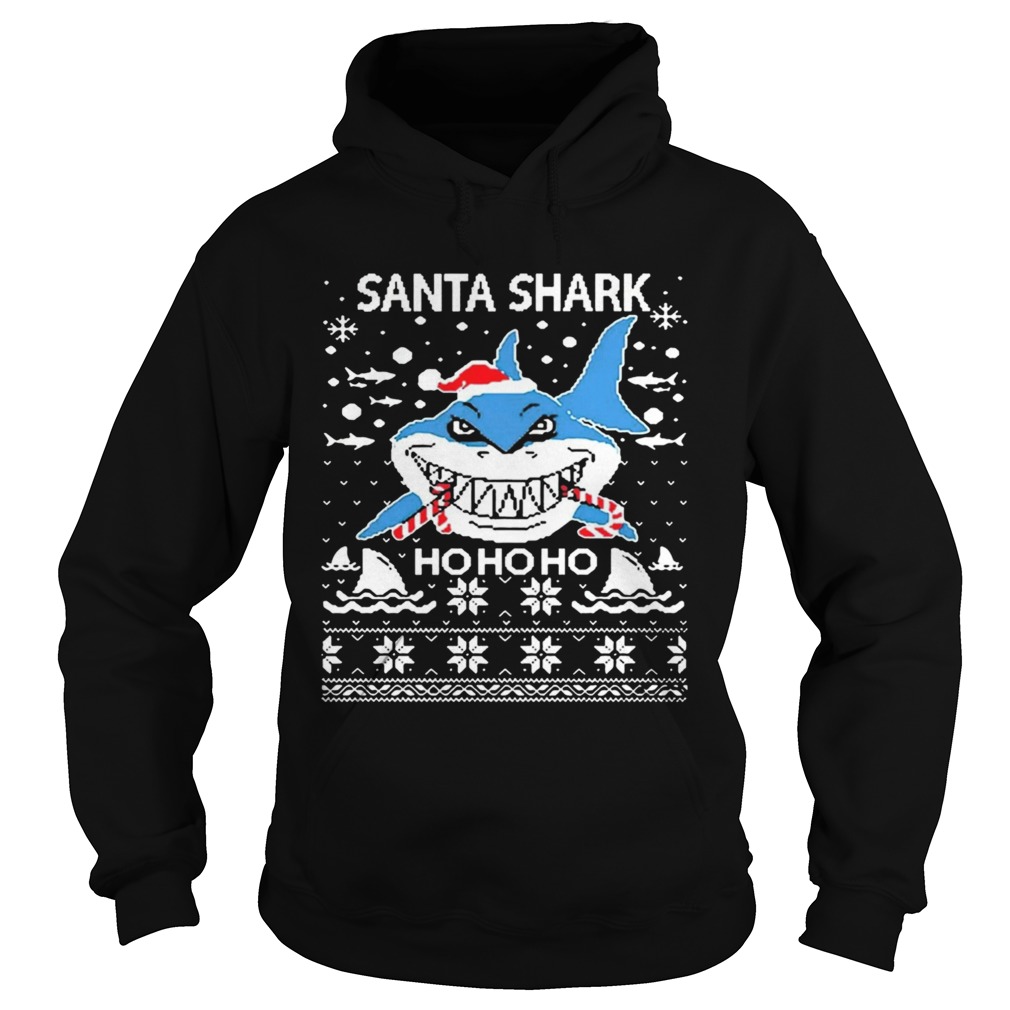 Santa Shark Ho Ho Ho Christmas Hoodie