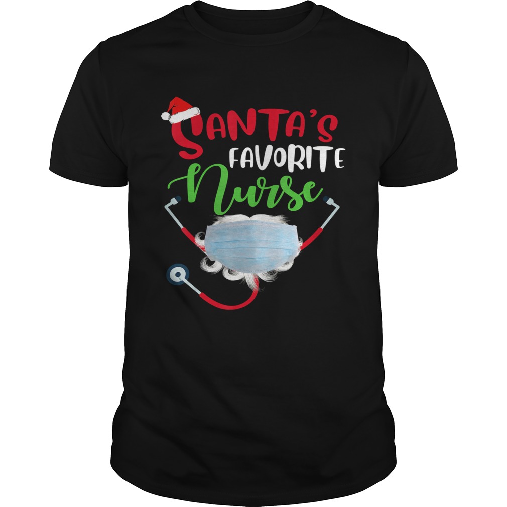 Santas Favorite Nurse Mask Quarantine Christmas 2020 shirt