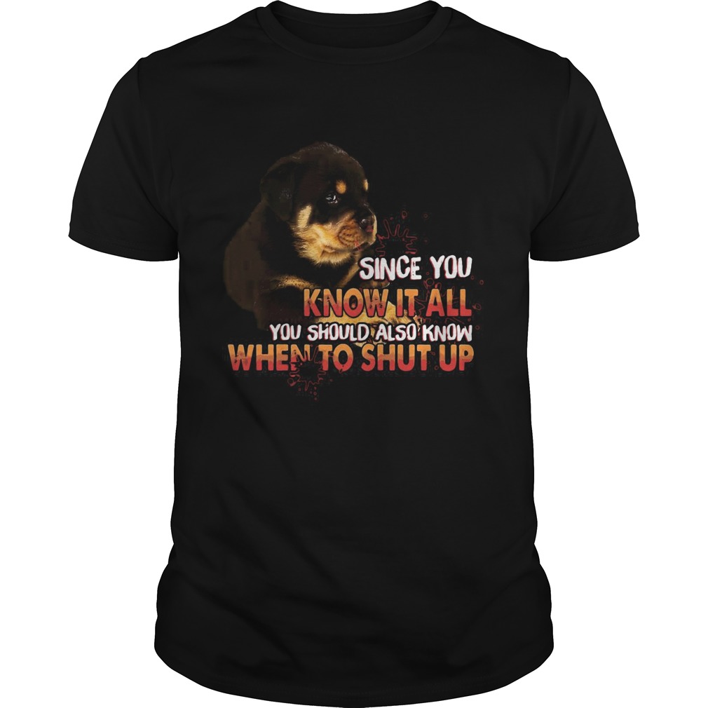 Since You Know It All You Should Also Know When To Shut Up shirt