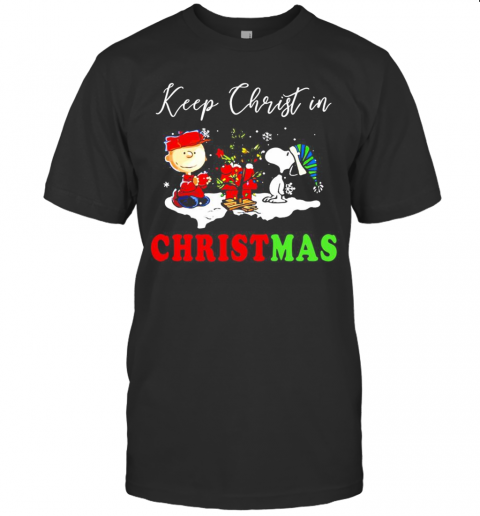 Snoopy And Charibow Keep Christ In Christmas T-Shirt