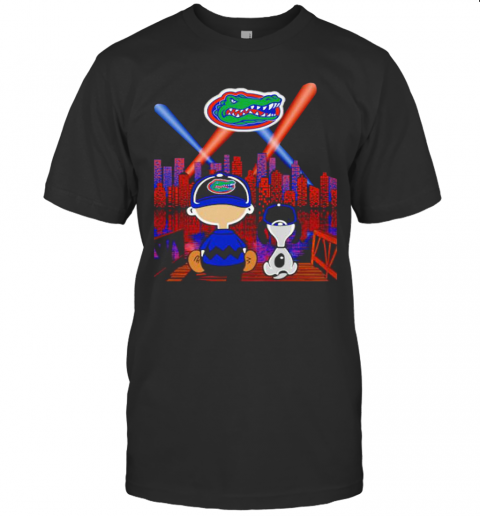 Snoopy And Charlie Brown Watching Florida Gators City By Night T-Shirt Classic Men's T-shirt