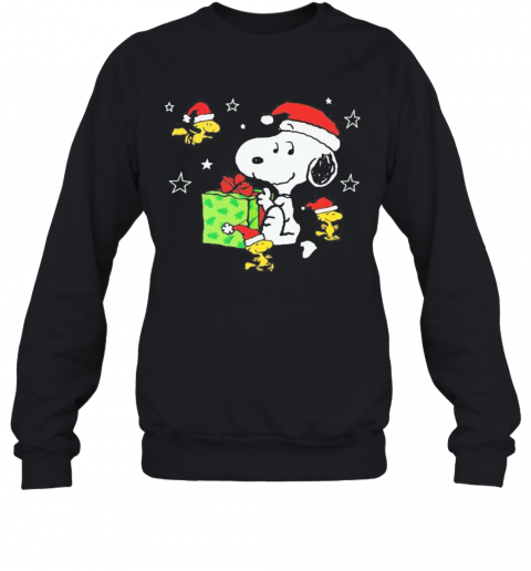 Snoopy And Woodstock Merry Christmas Stars T-Shirt Unisex Sweatshirt