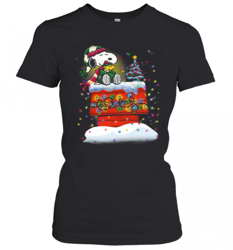 Snoopy And Woodstock Merry Christmas T-Shirt Classic Women's T-shirt