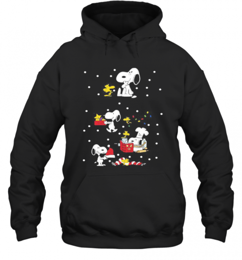 Snoopy And Woodstock Merry Christmas T-Shirt Unisex Hoodie