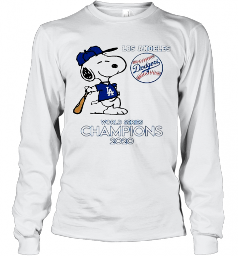 Snoopy Los Angeles Dodgers World Series Champions 2020 T-Shirt Long Sleeved T-shirt 