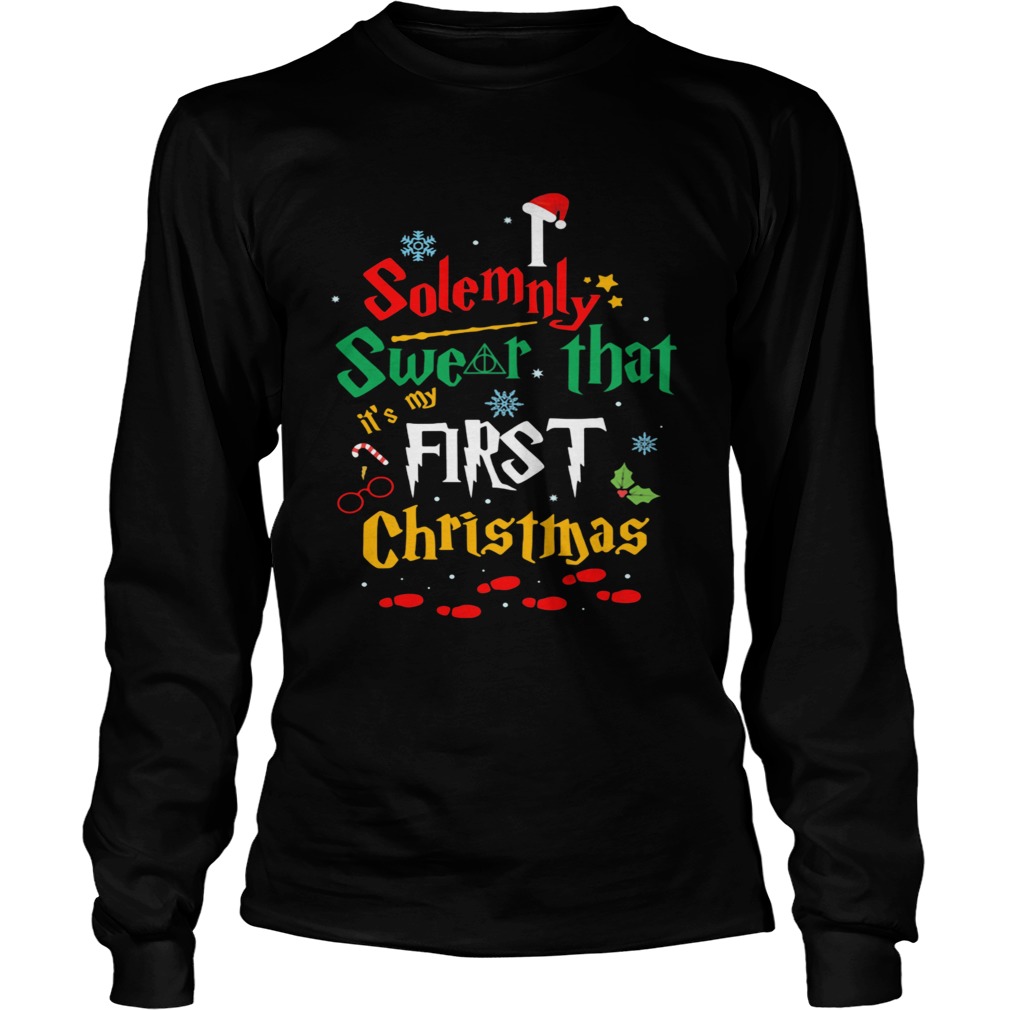 Solemnly swear its my that first christmas hat santa Long Sleeve