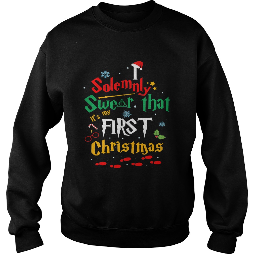 Solemnly swear its my that first christmas hat santa Sweatshirt