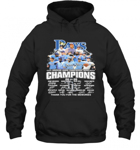 Tampa Bay Rays American League Champions Thank For The Memories Signatures T-Shirt Unisex Hoodie