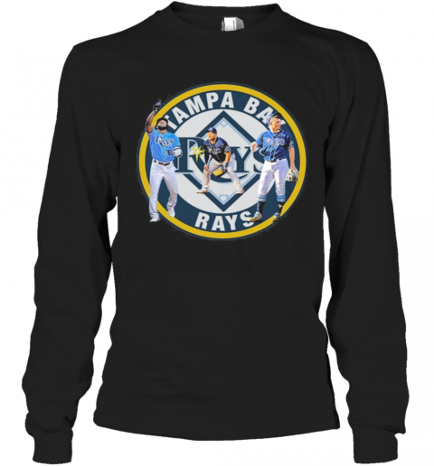Tampa Bay Rays Logo 2020 Baseball Black T-Shirt Long Sleeved T-shirt 