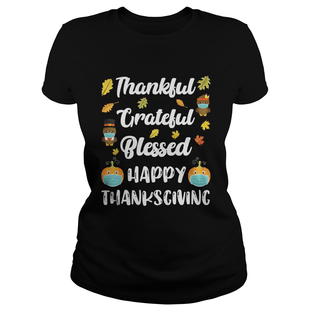 Thankful Grateful Blessed Happy Thanksgiving Turkey Day Classic Ladies