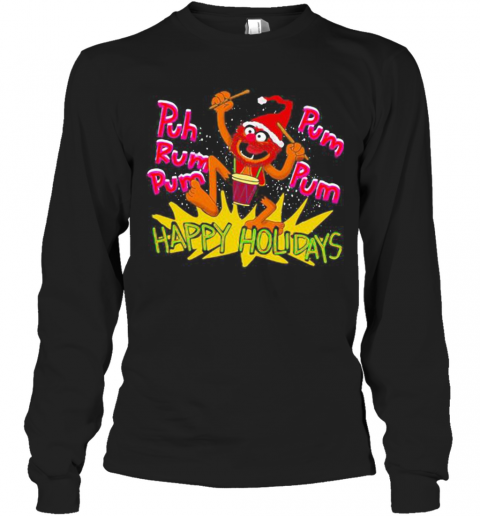 The Muppets Drummer Puh Rum Pum Happy Holiday T-Shirt Long Sleeved T-shirt 