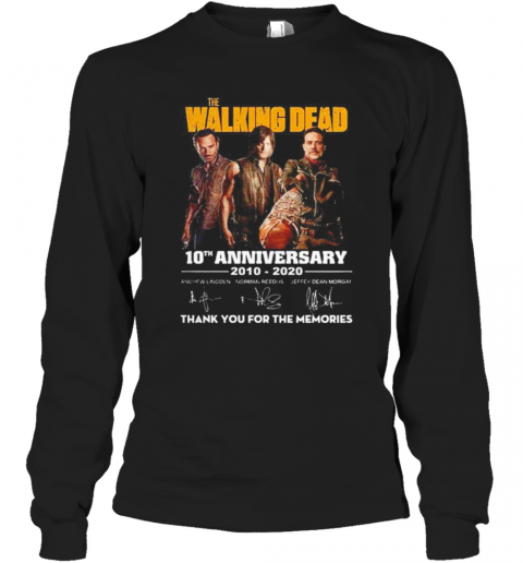 The Walking Dead 10Th Anniversary 2010 2020 Thank You For The Memories T-Shirt Long Sleeved T-shirt 