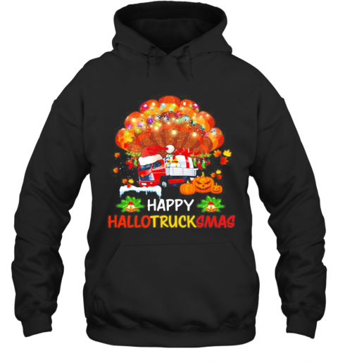 Trucker Happy Hallotrucksmas T-Shirt Unisex Hoodie