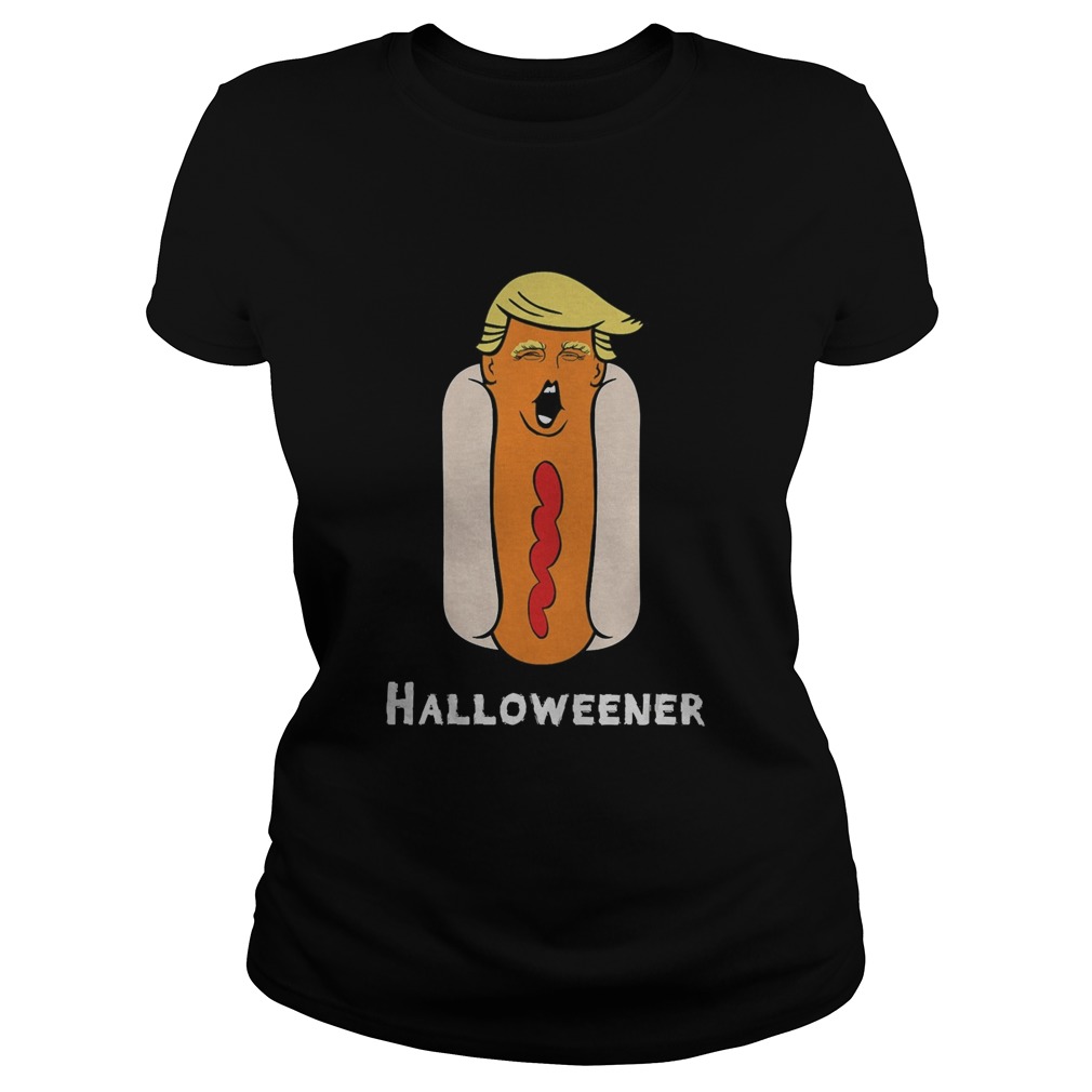 Trump Halloween Funny Weiner Hot Dog Head Trick Or Treat Classic Ladies