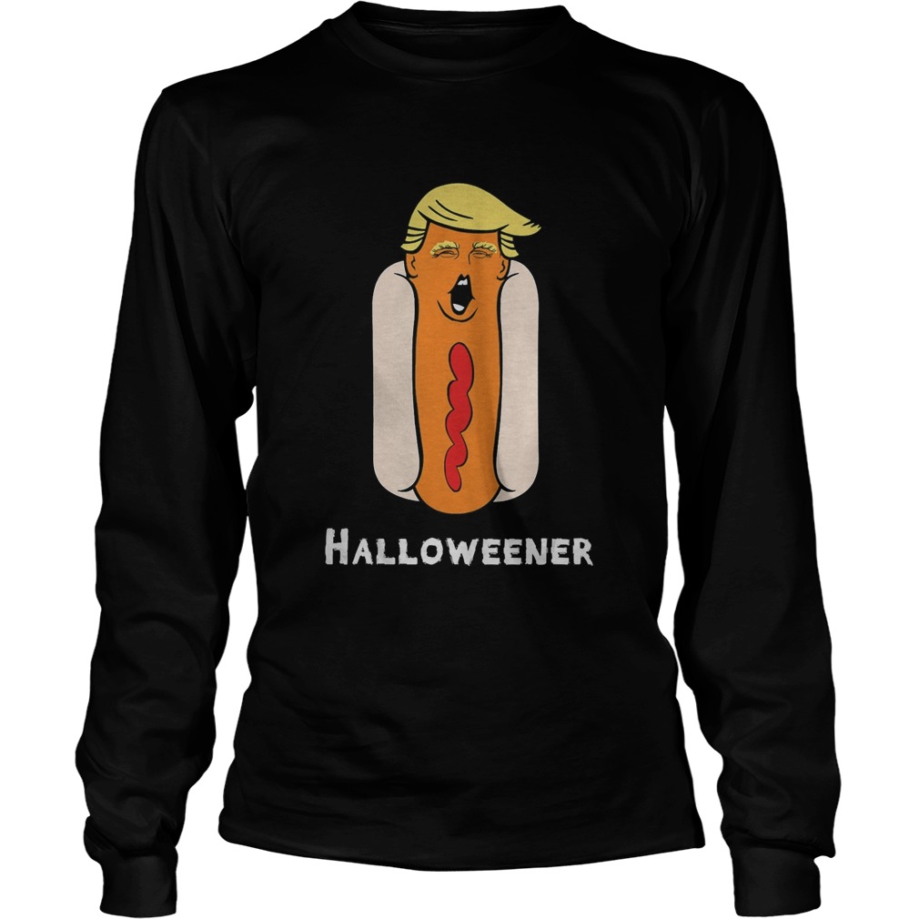 Trump Halloween Funny Weiner Hot Dog Head Trick Or Treat Long Sleeve