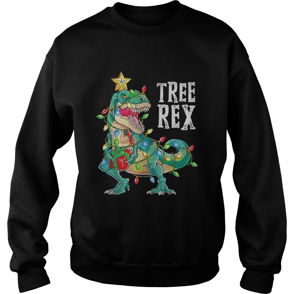 Tyrannosaurus Tree Rex Christmas Lights Sweatshirt