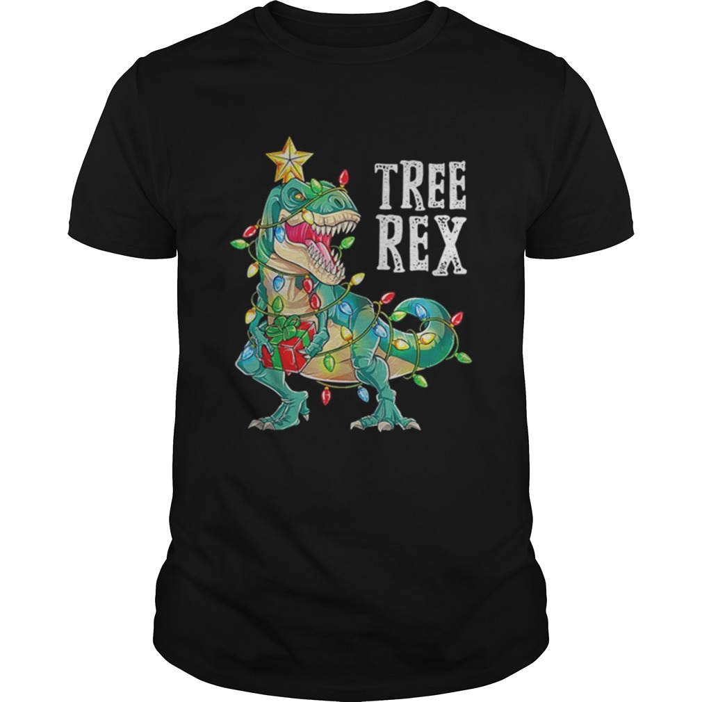 Tyrannosaurus Tree Rex Christmas Lights shirt