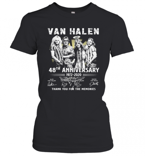 Van Halen 48Th Anniversary 1972 2020 Thank For The Memories Signatures T-Shirt Classic Women's T-shirt