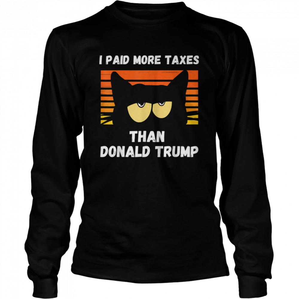 Vintage I Paid More Taxes Than Donald Trump2020 Debate Long Sleeved T-shirt