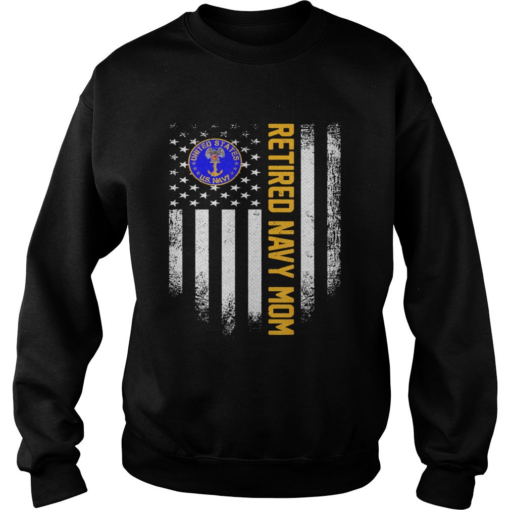 Vintage USA American Flag Retired US Navy Veteran Mom Sweatshirt