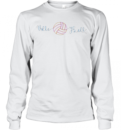 Volleyball And Calligraphy T-Shirt Long Sleeved T-shirt 