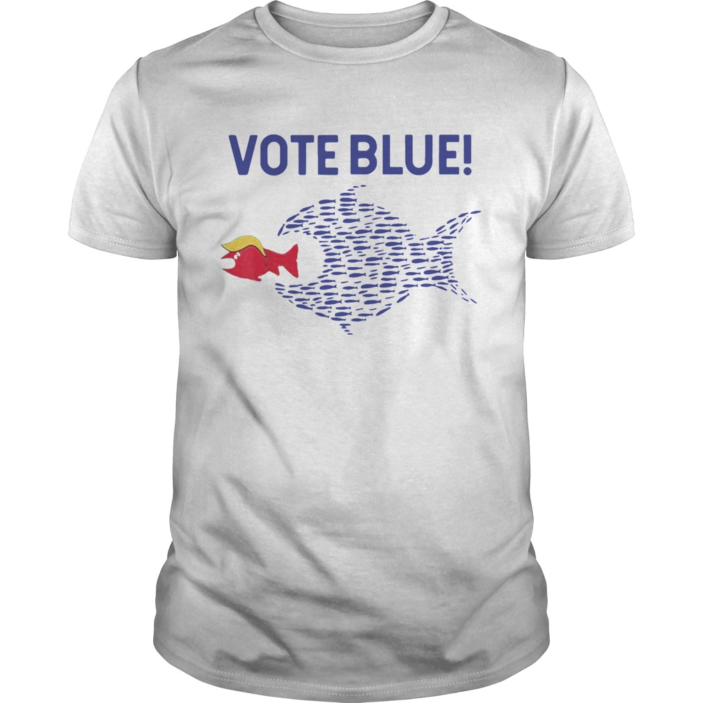 Vote Blue Fish Eating Red Fish Trump Funny Political Meme shirt