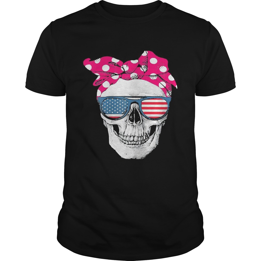Womens American Skull Womens Pride With Cute Pink Polka Style 2020 shirt