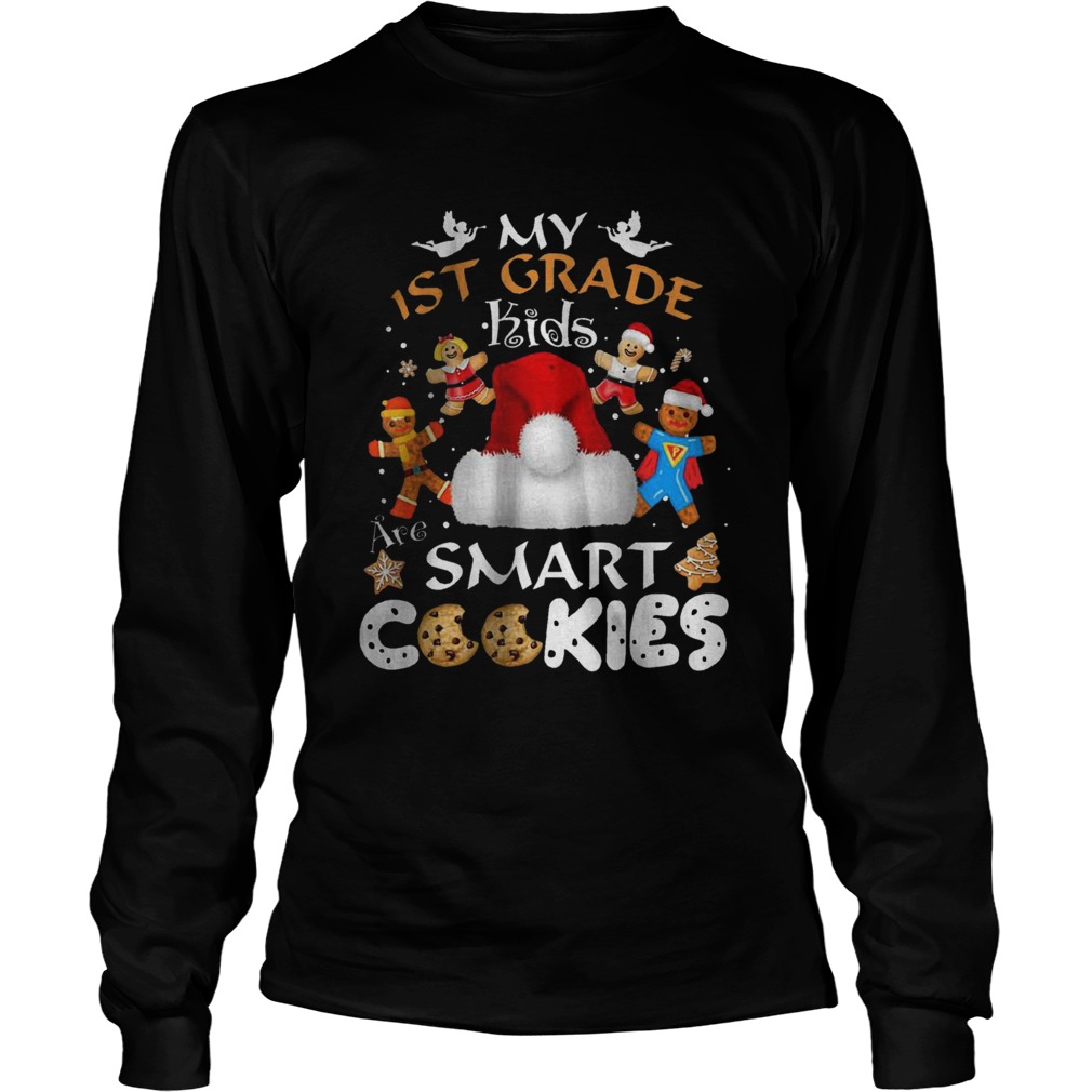 1st Grade Teacher Christmas Smart Cookies Long Sleeve