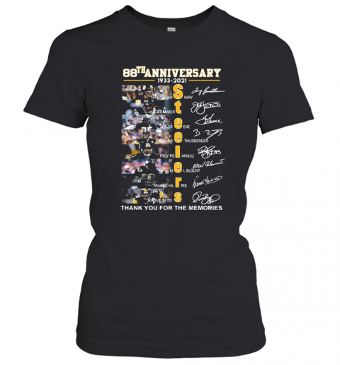 88Th Anniversary 1933 2021 Steelers Thank You For The Memories Signatures T-Shirt Classic Women's T-shirt