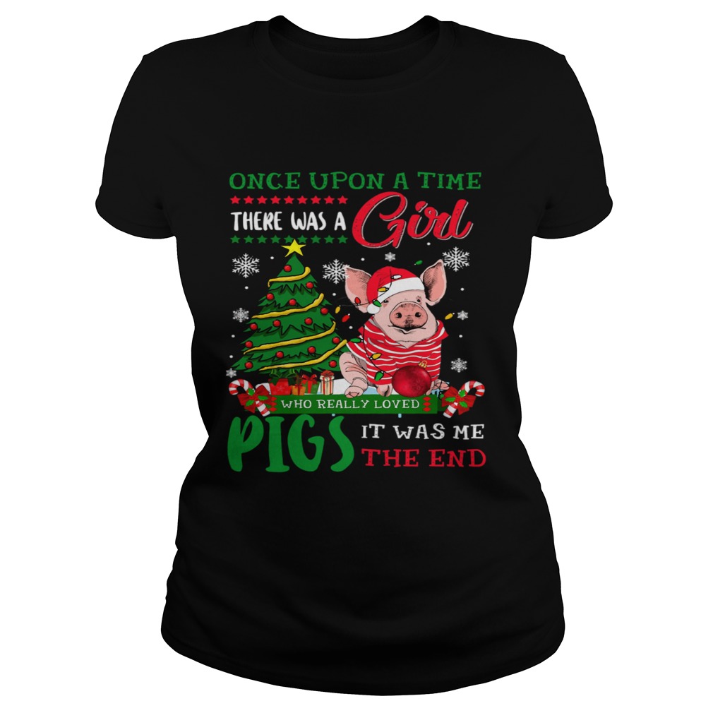 A Girl Love Pig Christmas Pig Lover Christmas Classic Ladies