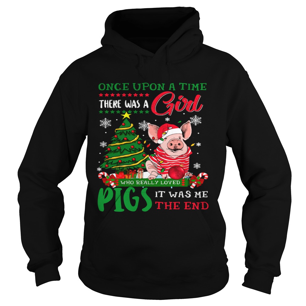A Girl Love Pig Christmas Pig Lover Christmas Hoodie