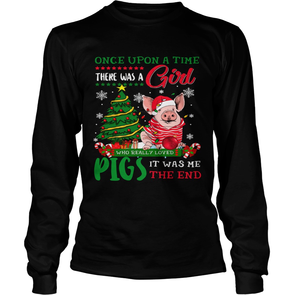 A Girl Love Pig Christmas Pig Lover Christmas Long Sleeve