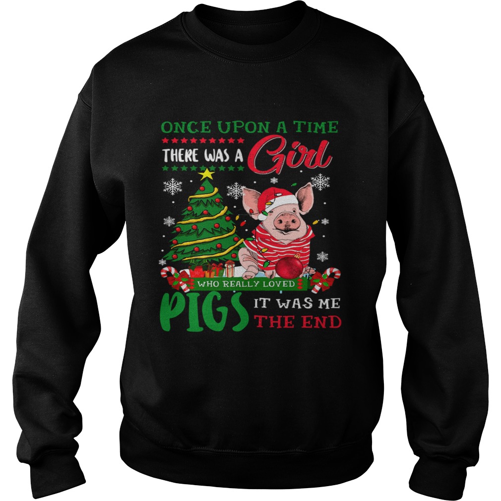 A Girl Love Pig Christmas Pig Lover Christmas Sweatshirt